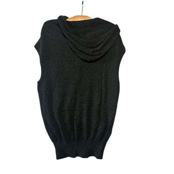 ROBBI & NIKKI Cashmere Wool Blend Tunic Sweater hoodie sleeveless Gray size M - Picture 6 of 9